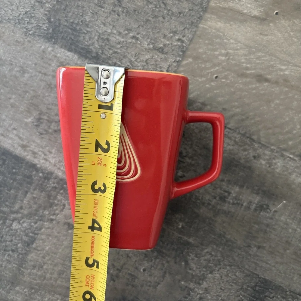 Vintage MCM DISARONNO Mug Flame Red Orange Amaretto Ceramic Italy Abstract art